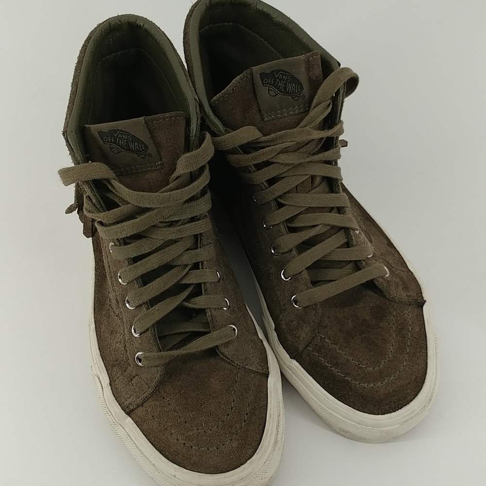 Vans Green Suede Fringe High Top Sneakers - Picture 3 of 6
